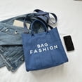 thumbnail image 3 of Bolsa De Hombro Bolso Bandolera Para Mujer Bolso De Compras Grande Con Estampado De Alfabeto De Lona De Gran Capacidad Likrtyny Para Estrenar, 3 of 7