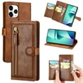 thumbnail image 1 of iPhone 14 Wallet Case, iPhone 14 Case Wallet Leather Zipper Folio Case with Magnetic Closure Kickstand Card Slots Case Money Pocket Flip Cover for iPhone 14, 1 of 6