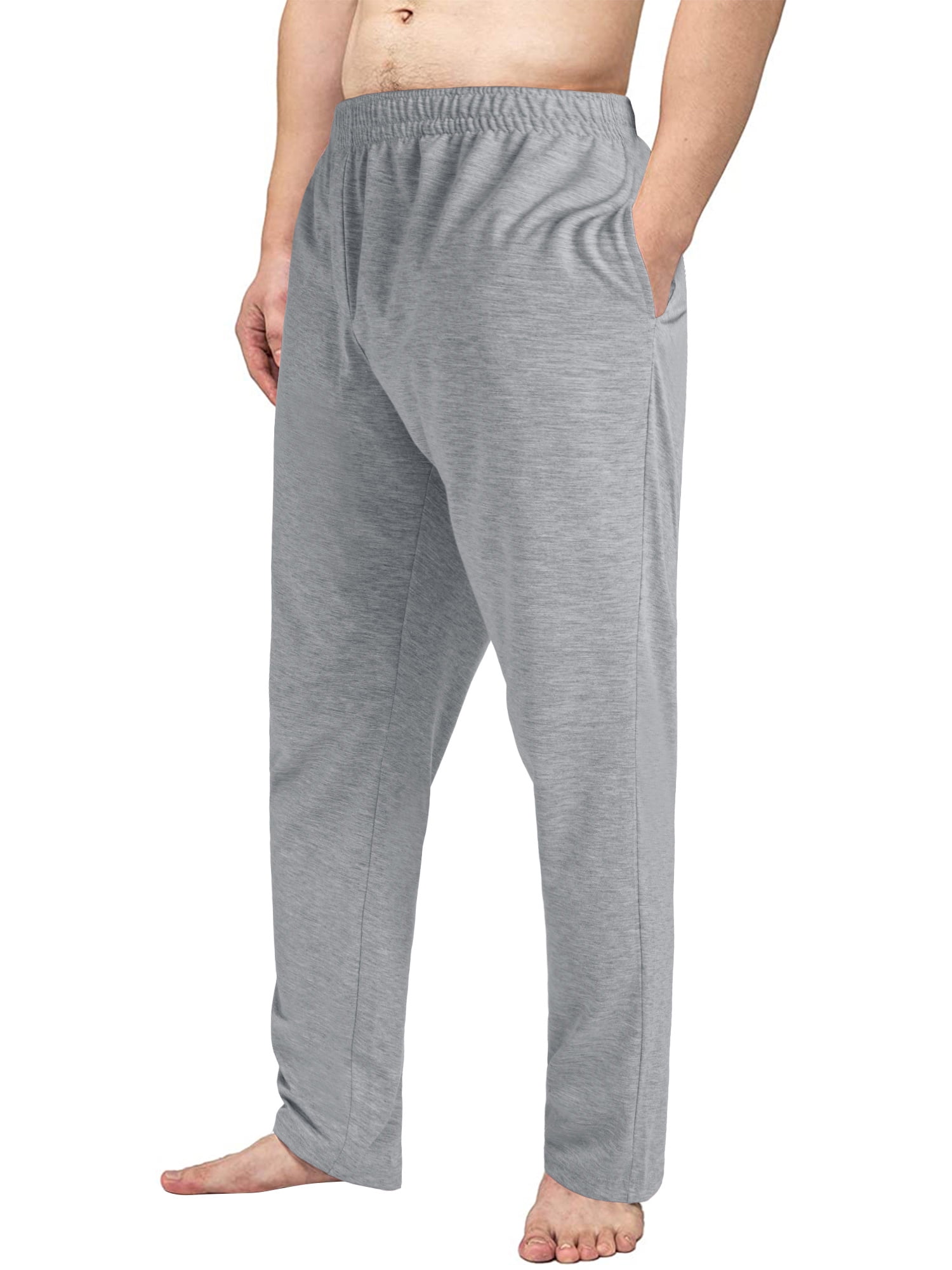 LELINTA Men's Knit Pajama Pants Bamboo Cotton Lounge Sleep Bottoms Soft ...