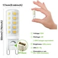 thumbnail image 3 of TGHTBA-6 Pack Dimmable G9 LED Bulb 4W Equivalent 40 Watt, Daylight White 6000K, T4 G9 Bi-pin Base Halogen Replacement, G 9 Socket Light Bulb for Chandelier Wall Sconce, 120V No Flicker, 450LM, 3 of 4