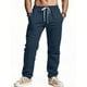 thumbnail image 1 of Pantalones largos de rayón para hombre, informales, a la moda, transpirables, con cordón ajustable, cintura ajustada, para ejercicio, 1 of 9