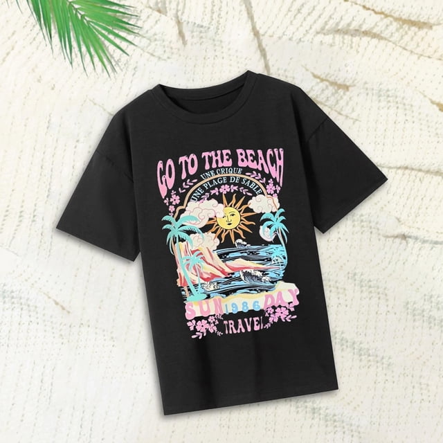Camiseta básica para mujer, camiseta clásica de recuerdo con cuello redondo para vacaciones, caminar, acampar, regalo para mujer L