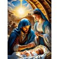thumbnail image 1 of Religion Picture Rhinestones Embroidery Portrait FullRound New Arrival Mosaic Handmade Gift, 40*50cm, frame not included.,132-AB, 1 of 4