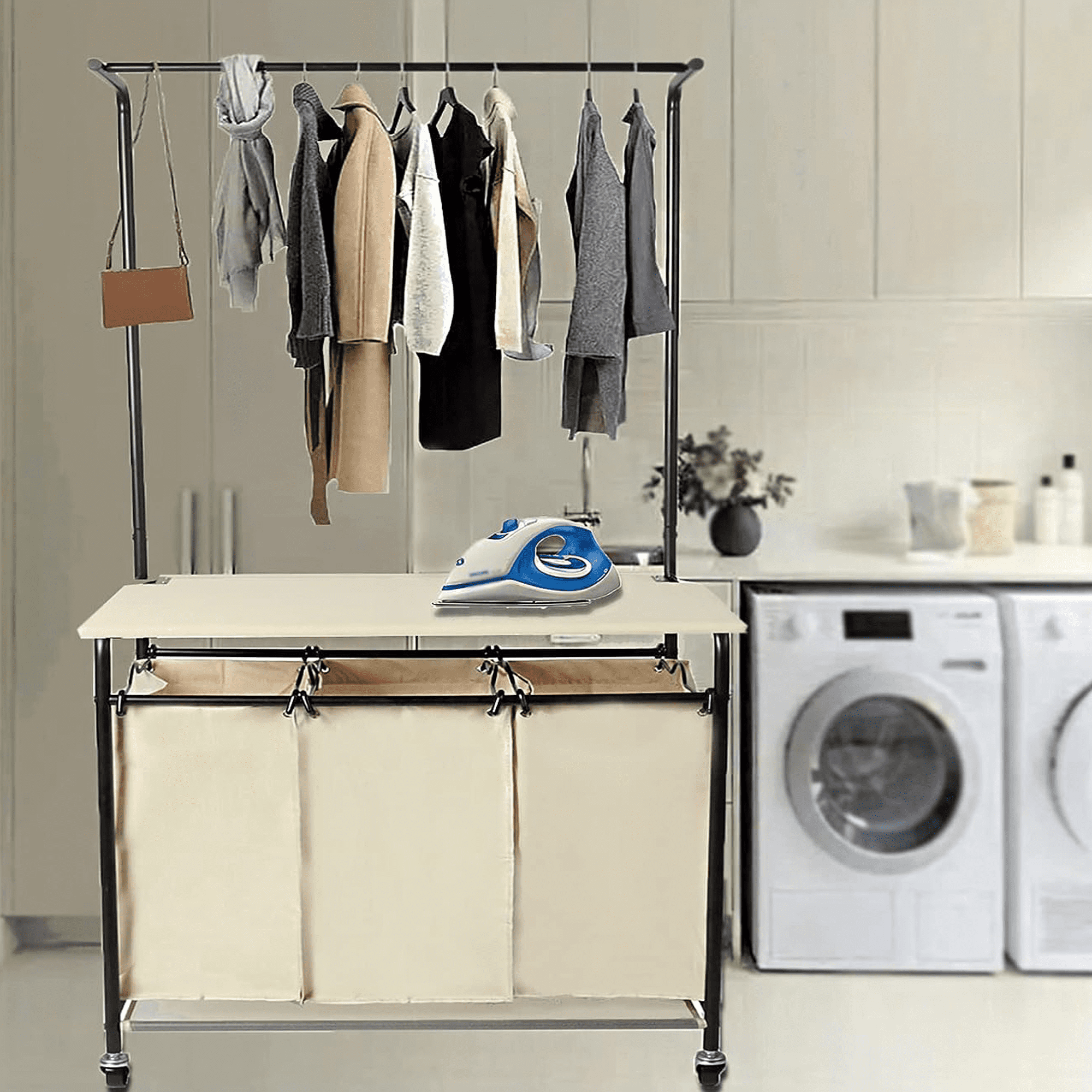 Collapsible Hanging Laundry Basket with Handle Storage Organization Di–  SearchFindOrder