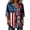 AB422 Dark Blue, variant on Women 3/4 Sleeve Star Striped Floral Print Patriotic Graphic Shirts Retro Fashion Crew Neck Button Tops Ladies Fourth Of July Celebration USA Tee Shirts Blue Size M