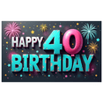 thumbnail image 7 of Happy 40th Birthday Banner with Fireworks and Stars Design Background Party Decoration Photo Props Backdrop for Birthday Celebrations Party Supplies Birthday Party Decorations, 7 of 7