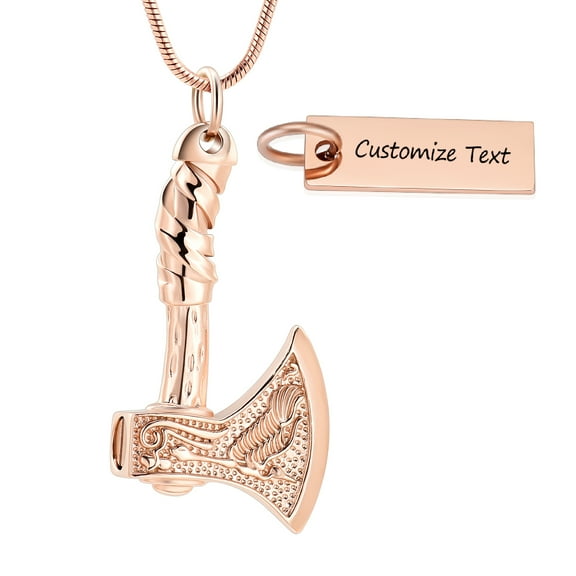 Women Men Axe Pendent for Ashes and Chain Cremation Jewelry for Ashes Urn Necklace Lockets for Human Ashes Holder