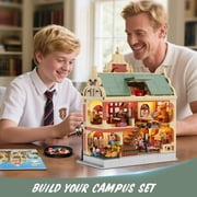 TERRAMUS University Club House Building Set with Light, 1629 Pcs City Campus Architecture Model Home Office Decor Building Blocks Kit, Creative Building Toys for Age 12+