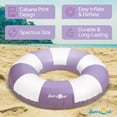thumbnail image 2 of Sun's Out 36-Inch Purple Cabana Print Inflatable Pool Tubes 2-Pack for Ages 14+, 2 of 5