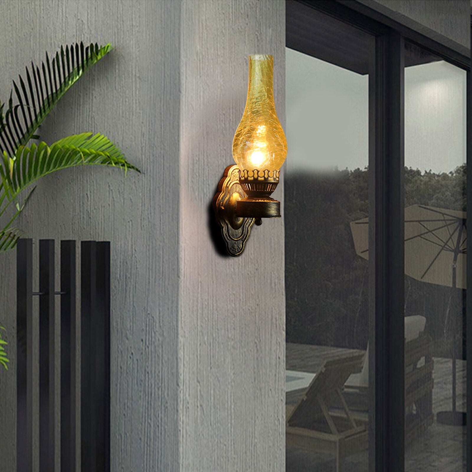 Retro Wall Mounted Sconce Light, Petal Shape, Antique Lamp for Indoor Outdoor 220V