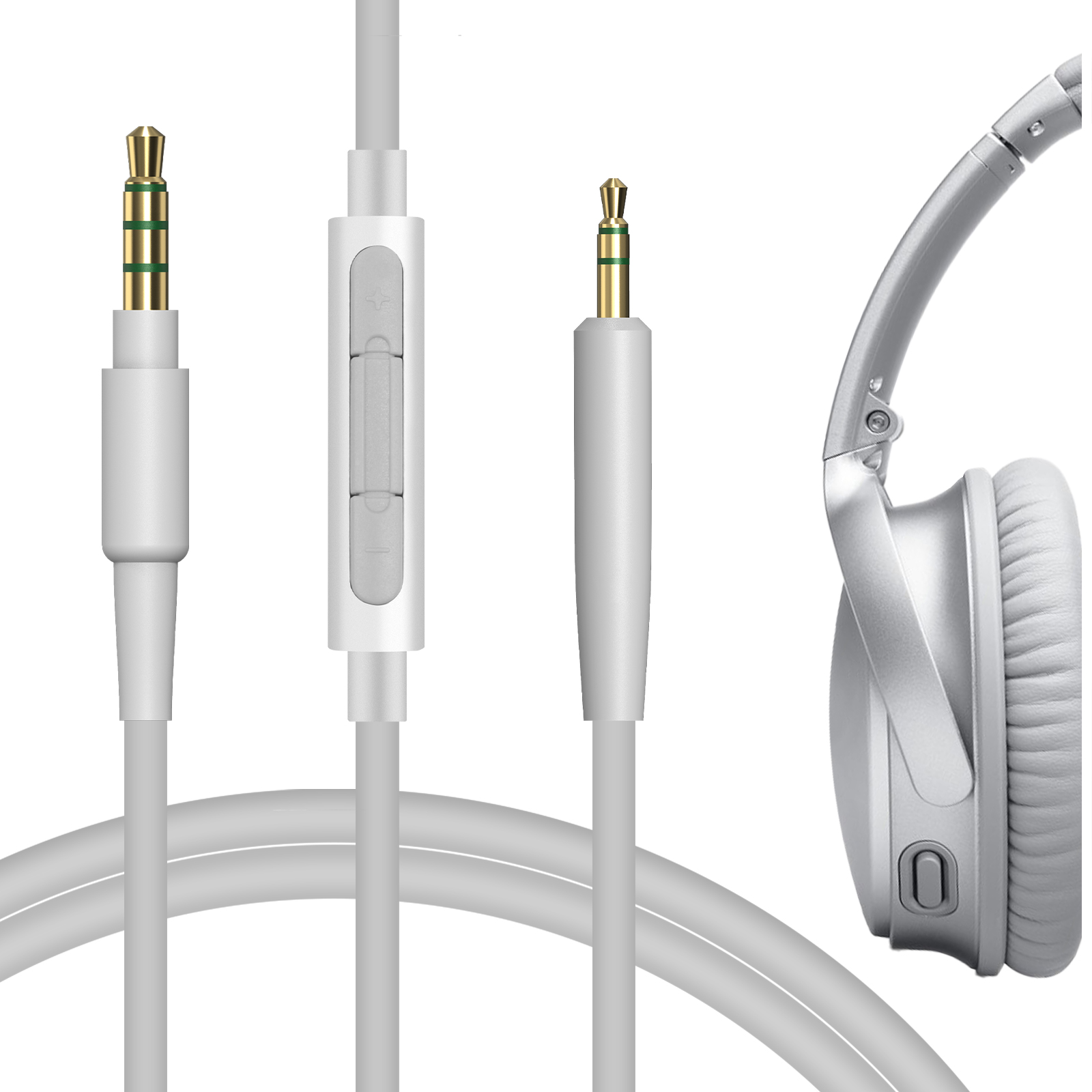 Geekria QuickFit Audio Cable with Mic Compatible with Boses QC45, QC35