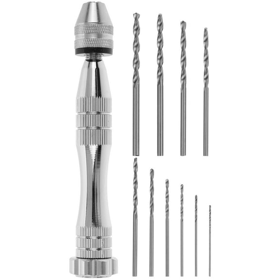 BERTDOMD 1 Set Manual Drill Walnut Amber Model Hole Puncher Mini Hand Drill for Home