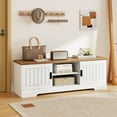 thumbnail image 5 of Costway Farmhouse TV Stand for TVs up to 65" with Sliding Doors Storage Cabinets, 5 of 11