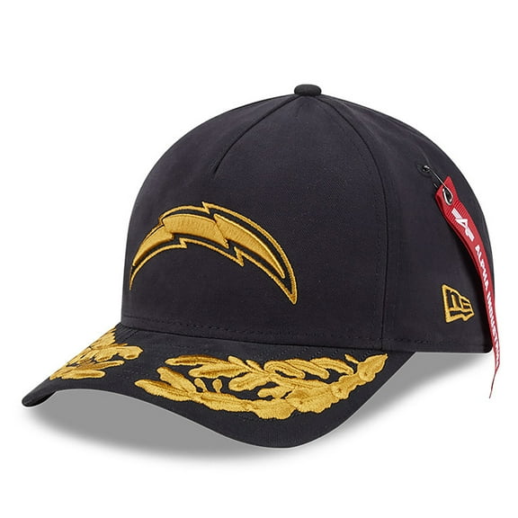 Men's New Era x Alpha Industries Black Los Angeles Chargers A-Frame 9FORTY Adjustable Hat