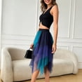 thumbnail image 5 of TaTaai Women Casual High Waist Gradient Multi-Layer Tulle Asymmetrical Midi Skirt Ladies Spring Summer Outdoor Wear Lightweight Breathable Soft Stylish Skirt Gift, 5 of 5