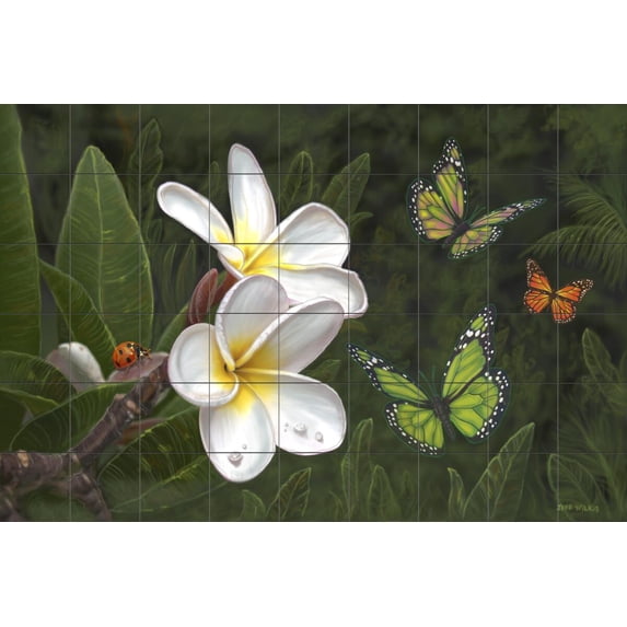 Tile Mural Kitchen Backsplash - Butterfly Dreams - by Jeff Wilkie