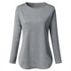 thumbnail image 3 of Puntoco Camiseta de manga larga con cuello redondo y cuello redondo para mujer de color sólido Puntoco Puntoco-4793, 3 of 7