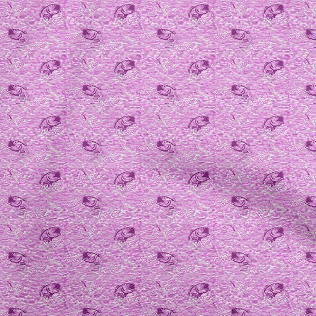 oneOone Rayon Fuschia Pink Fabric Ocean Wave Craft Projects Decor Fabric Printed By The Yard 56 Inch Wide
