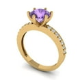thumbnail image 2 of Clara Pucci 14K Yellow Gold 1.71ct Alexandrite Solitaire with Accents Ring, 2 of 8