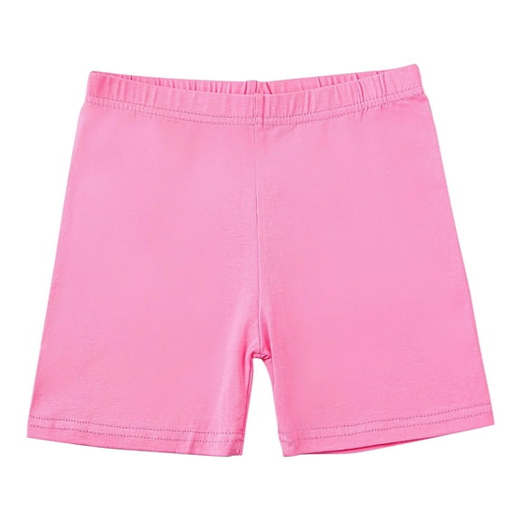 Favoffer 1-5 Packs Bike Shorts for Girls, Solid Color Breathable Stretch Athletic Shorts for Dance, Yoga, Cycling, and Sports, 5-14 Years (Toddler - Teen Biker )