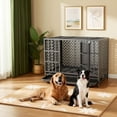 thumbnail image 4 of TIME RAY 42'' Heavy Duty Dog Crate,Large Metal Escape Proof Dog Cage Kennel,Indestructible Dog crate for Outdoor and Indoor with Lock, Double Door & Removable Tray, 4 of 7