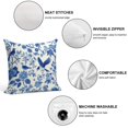 thumbnail image 3 of Blue Pioneer Flower And Bird Pillow Covers,Blue Pioneer Flower And Bird Throw Pillow Covers 18"×18" ,Living Room Sofa Couch Pillow Covers,Decorative Pillow Covers, 3 of 7