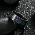 thumbnail image 3 of Tioneer Black IP Tungsten Ring Galaxy Series Opal Inlay Wedding Band for Men Women FREE Engraving 8mm, 3 of 6