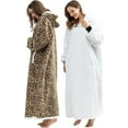 thumbnail image 5 of HBlife Oversized Long Wearable Blanket Hoodie for Adult, Thick Sherpa Sweatshirt with Elastic Sleeves and Giant Pockets Super Warm and Cozy Fuzzy Plush Fleece Blanket Jacket, Leopard, 5 of 7