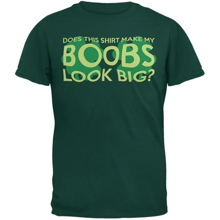 St. Patricks Day Big Irish Boobs Funny Forest Green Adult (Best Big Naked Boobs)