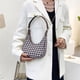 thumbnail image 4 of Bolso de hombro retro de cuadros para mujer | Bandolera de piel sintética con forma de media luna | Correa ajustable para uso diario y viajes | Tamaño compacto con solapa y múltiples bolsillos, 4 of 9