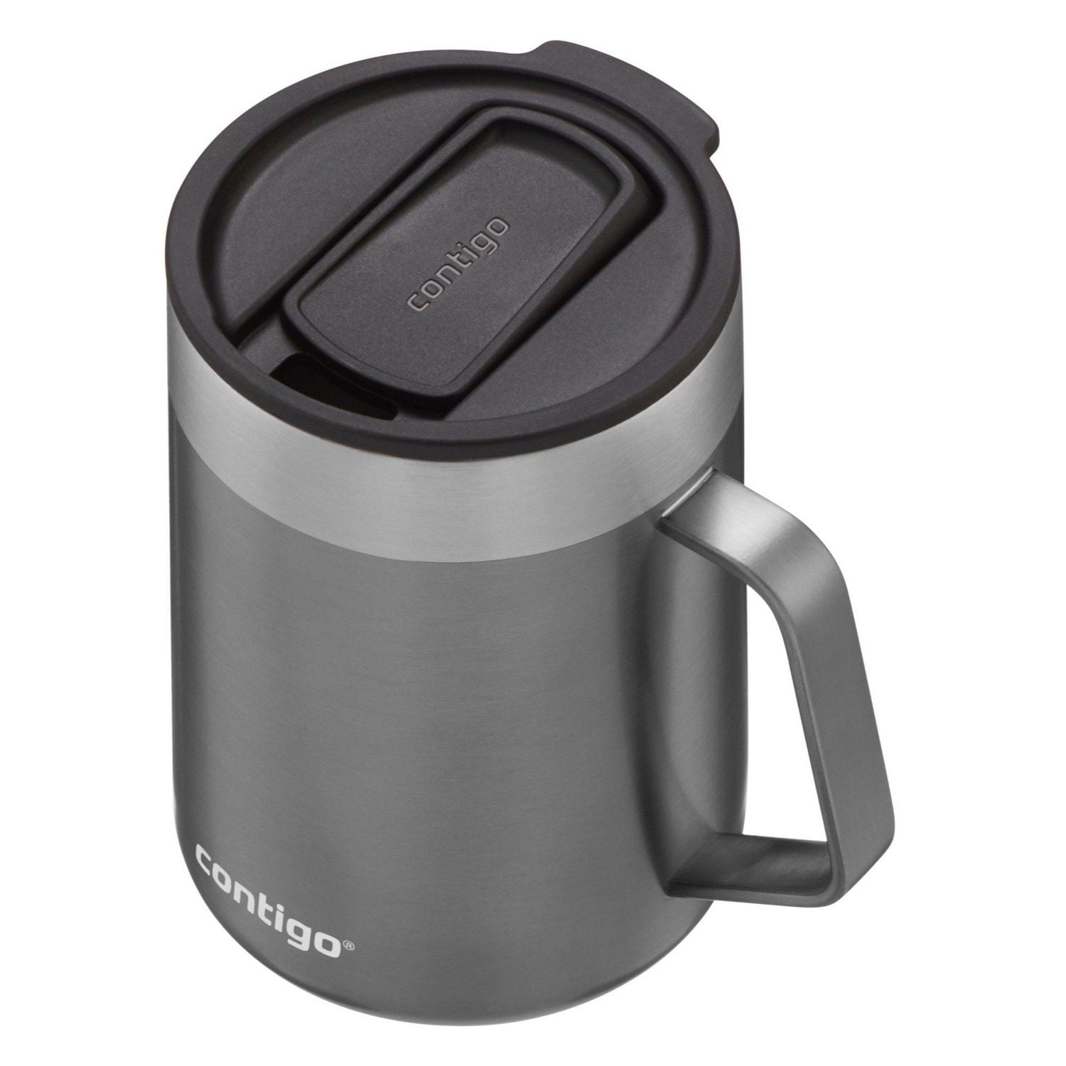 Contigo Streeterville Stainless Steel Mug with Splash-Proof Lid, 14 oz (414 ml), Vacuum-Insulated Tumbler with Handle for Coffee & Tea, Sake