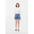 thumbnail image 3 of Banny Jeans Women's High Waisted Denim Shorts, Blue, Size 40, 3 of 5