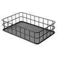 thumbnail image 1 of Cesta de alambre para almacenamiento, resistente, rectangular, estilo rústico, organizador de metal, organizador para el hogar, para lavandería, L, 1 of 9