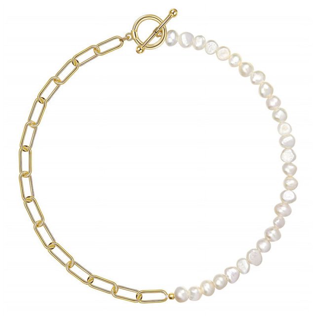 Collar de perlas vintage con cadena de eslabones gruesos, gargantilla de perlas cultivadas, colgante retro de moda, joyería de San Valentín para mujeres y niñas