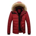 thumbnail image 2 of UTTOASFAY Men Outdoor Warm Winter Thick Jacket Hooded Coat Jacket with Zipper Pocket Red XL, 2 of 3