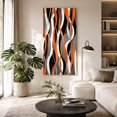 thumbnail image 2 of Canvas Wall Art, Abstract Stripes Framed Canvas Prints for Hallway Bedroom, Retro Modern Orange Black Gray Lines Oversized Gallery Wrapped Wall Decor for Home Office, Gifts, 24"x48" Ship Next Day, 2 of 9