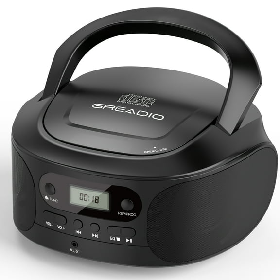 Greadio CD Player Boombox, CD Player for Kids, Boom box cd players, CD Boombox Player Portable with Compact Size, Programmable Music Boombox