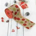 thumbnail image 4 of 5Yards Round Dot Burlap Ribbon With Wire Edges For Christmas Tree Decorations Crafts Gift Wrapping, 4 of 8