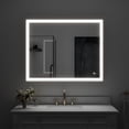 thumbnail image 3 of ANGELES HOME 40 x32 inch LED Bathroom Vanity Mirror with Lights, Lighted Vanity Mirror for Bathroom, Wall Mounted Makeup Mirror with Anti-Fog, Dimmer, Horizontal/Vertical, Matte Black, 3 of 15