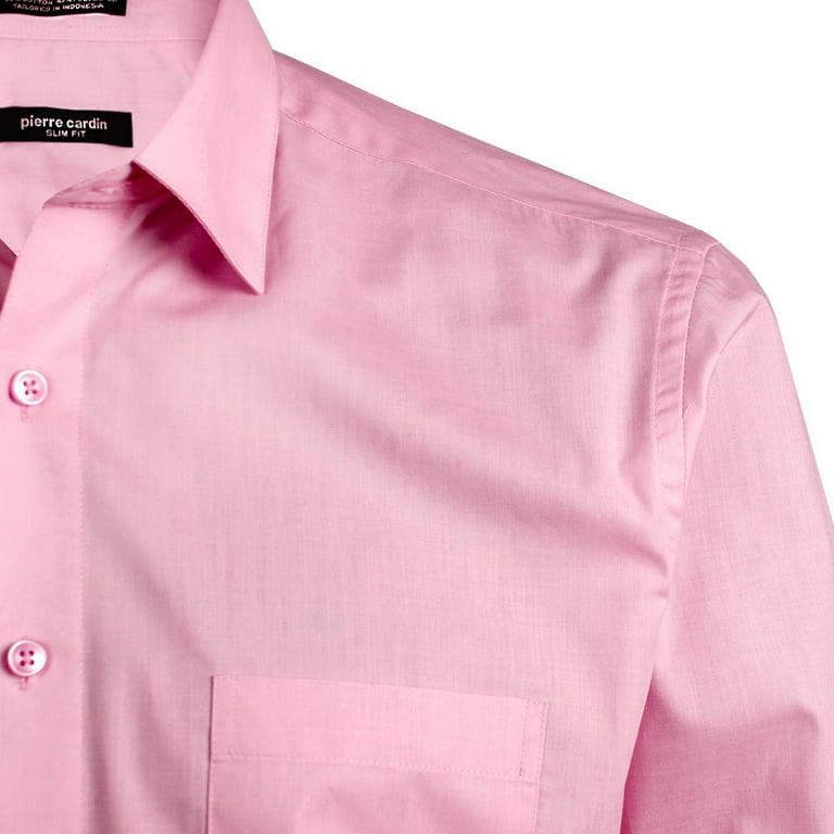 Pierre Cardin Mens Slim Fit Shirt (Cherry Pink, 16-16.5 (32/33