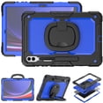 thumbnail image 2 of Case for Samsung Galaxy Tab S10+ Plus 2024/S9 FE+ Plus 12.4 inch, 360 Rotating Stand Handle Pencil Holder Shoulder Strap Heavy Duty Shockproof Cover, Dark Blue PC, 2 of 7
