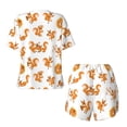 thumbnail image 5 of Naloa Squirrel Playing Women's Short-Sleeved Pajama Set, Loungewear, Summer pajamas, Breathable Cozy - Large, 5 of 9