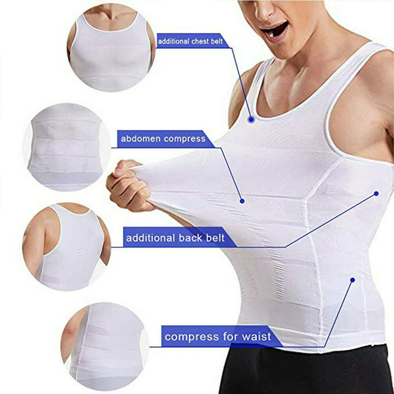 EBRICON Men's Body Shapers Fitness Tank Tops Slimming Vest Shirt Sexy  Elastic Abdomen Tight Fitting UnderShirts Shape Vests at  Men's  Clothing store
