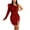 Red, variant on jsaierl Sequin Dress for Women One Shoulder Long Sleeve Bodycon Mini Dress Sexy Side Split Prom Evening Party Faux Fur Cocktail Dress Club Date Night Sparkly Dress