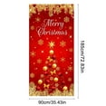 thumbnail image 3 of PuSpu Christmas Door Curtain 185x90cm Red Polyester Reusable Festive Panel, Snowflake & Holly Print, Holiday Entrance Decor, Easy Hang & Store, Seasonal Home Accent, 3 of 6