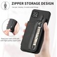 thumbnail image 5 of Phone Case for Samsung Galaxy A22 5G/Boost Mobile Celero 5G Wallet Cover with Tempered Glass Screen Protector and Zipper Credit Card Holder Stand Leather Cell Celero5G Gaxaly A 22 22A G5 Women Black, 5 of 13