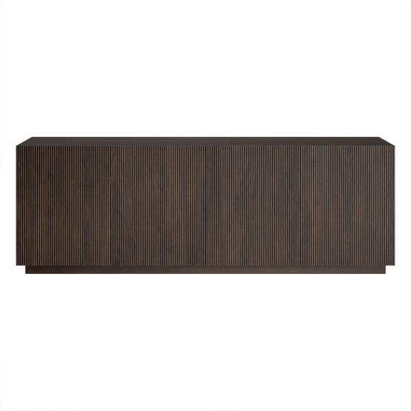 Halifax Rectangular Fluted TV Stand for TV's up to 75" in Alder Brown