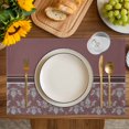 thumbnail image 4 of Boho Red Brown Flower Placemats Set of 12, Abstract Bohemia Pesley Floral Placemats for Dining Table, Place Mats for Kitchen Tabletop, Waterproof Wipeable Dining Table Mats Set, 4 of 9