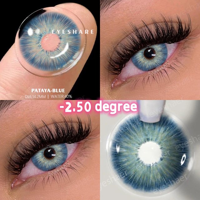 (-1.00 ~-8.00) Lente De Contacto De Color De Grado De Miopía 2 Pzs Lentes Con Receta Para Ojos Cosméticos Naturales Diopters Anuales