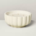 thumbnail image 2 of 5-Wick Rustic Ceramic Salt Scalloped Jar Candle Cream 32oz, 2 of 5